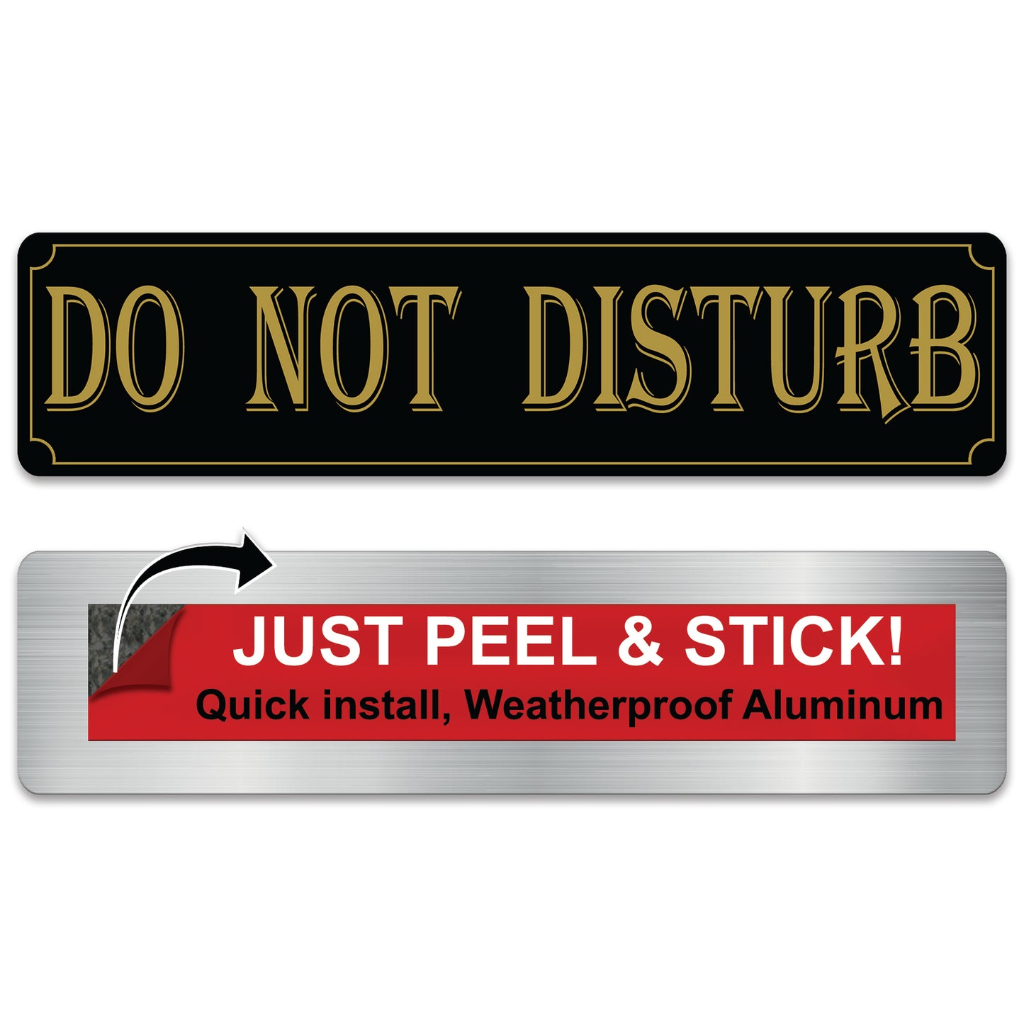 2 PACK, 2x8 Self Stick Do Not Disturb Sign, Rust Free Aluminum