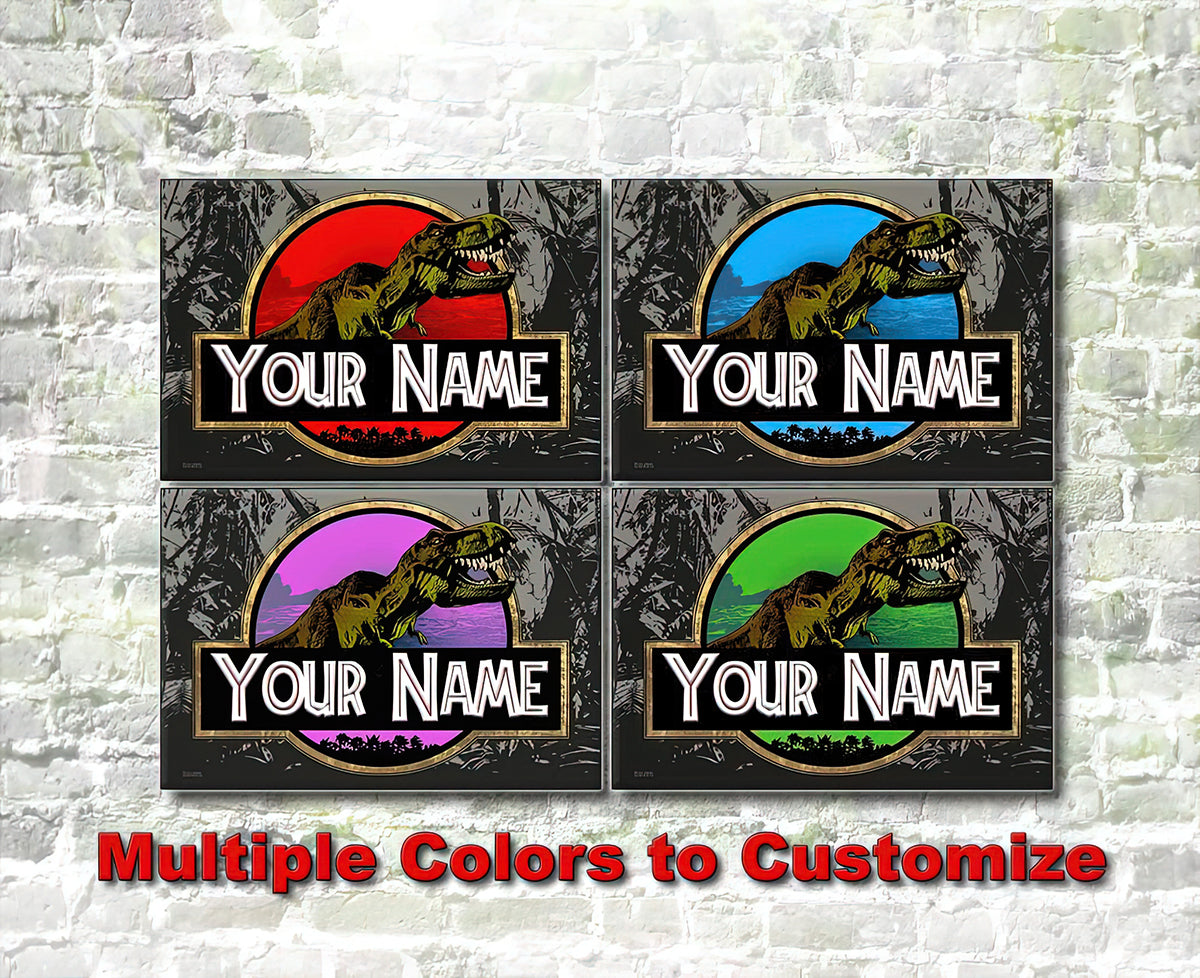 BA Jurassic Dinosaur Personalized Poster with Your Name