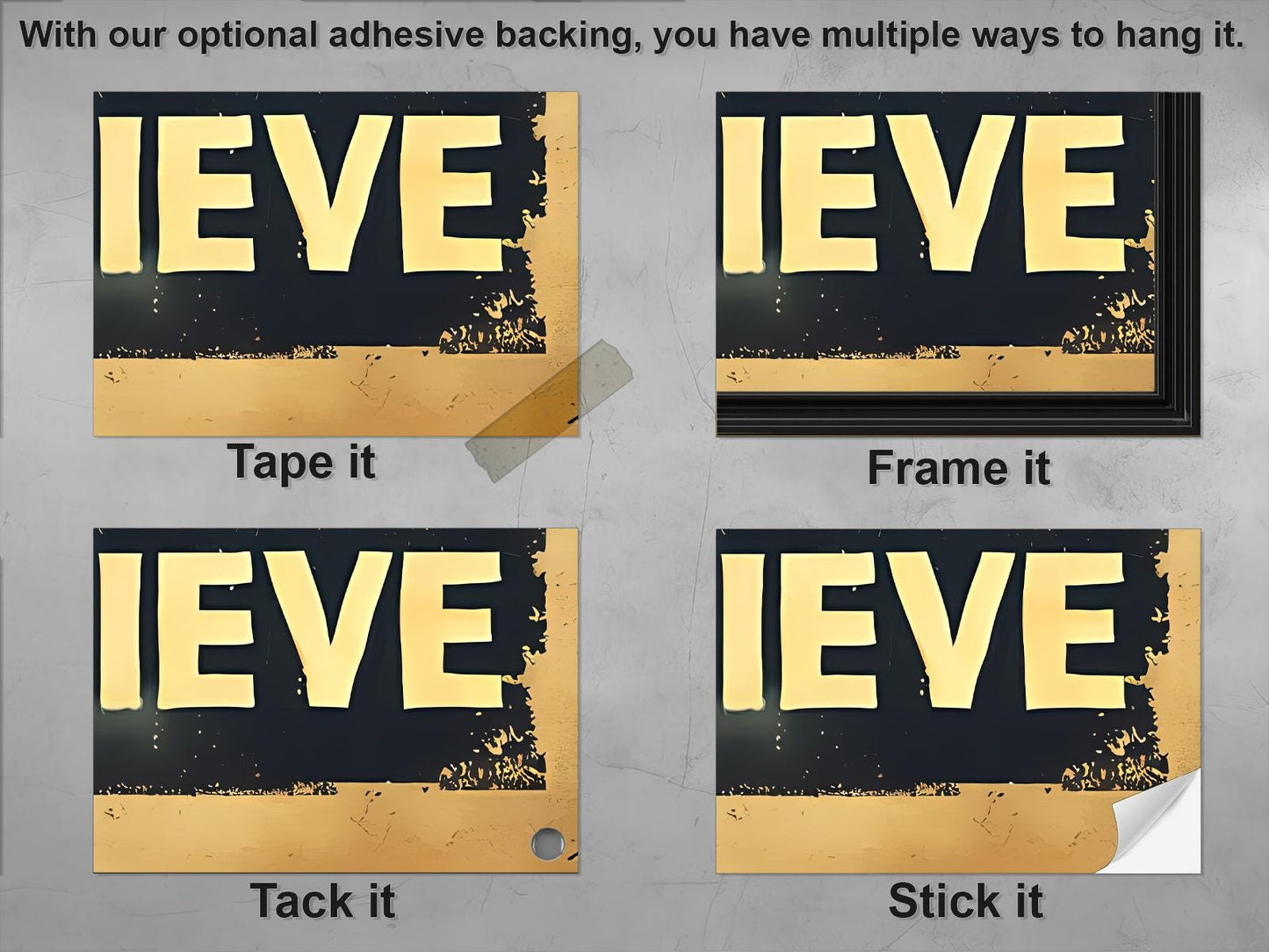 I Want To Believe UFO Poster – Unframed, Multiple Sizes – Optional Peel & Stick Adhesive Wall Art