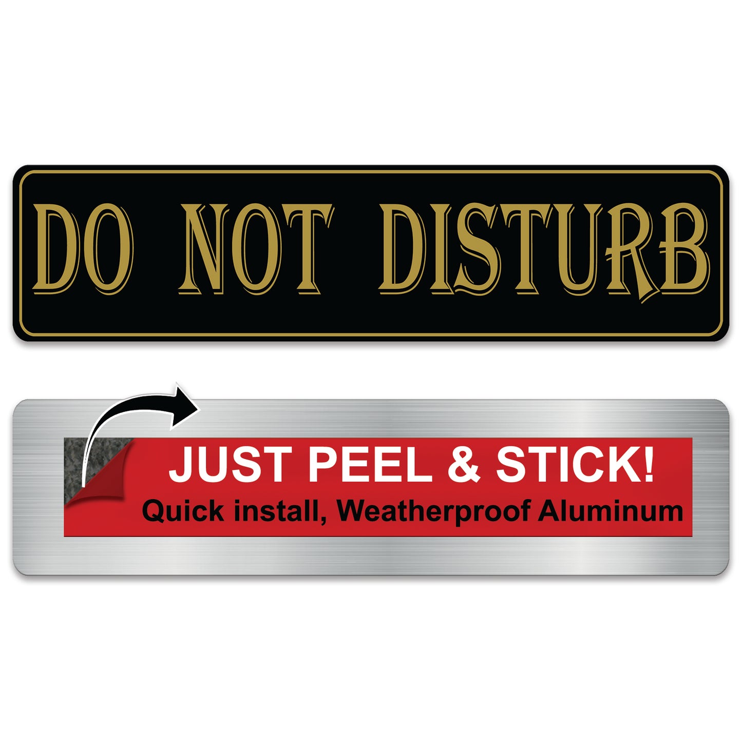 2 PACK, 2x8 Self Stick Do Not Disturb Sign, Rust Free Aluminum