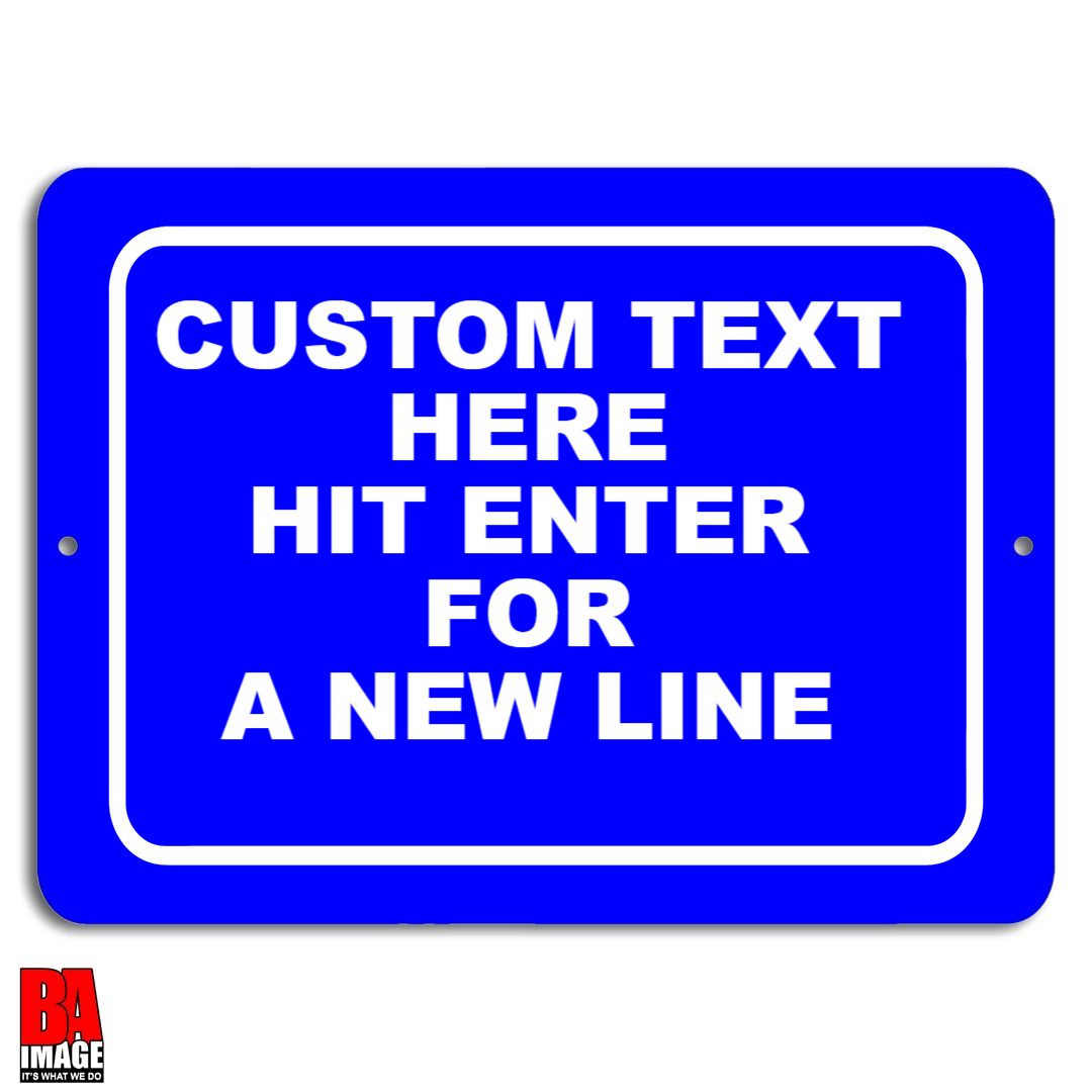 12x18 Blue Quick Create Personalized Horizontal Sign