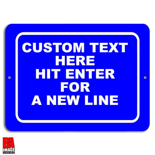 12x18 Blue Quick Create Personalized Horizontal Sign