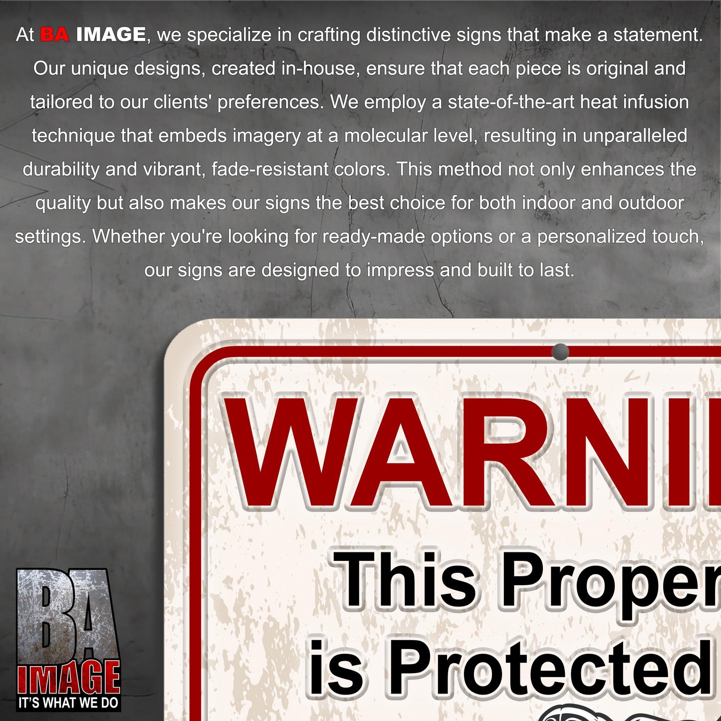 Bullmastiff DogFather Warning Sign – Weatherproof & Rustproof Metal Yard Sign – Funny Guard Dog Fence Sign for Home and Property