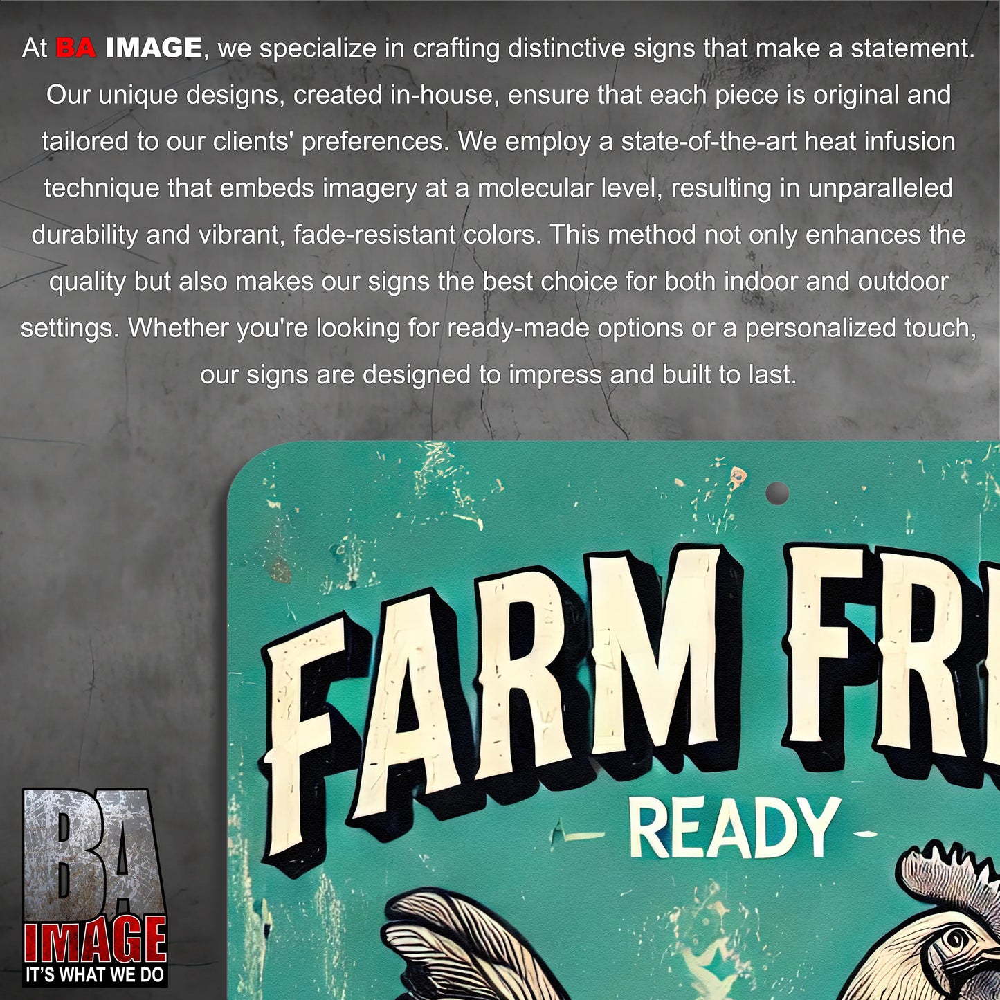 Farm Fresh Butt Nuggets – Funny Rustic Chicken Coop Metal Sign – 9x12 or 12x18 – Weatherproof – Indoor/Outdoor Use