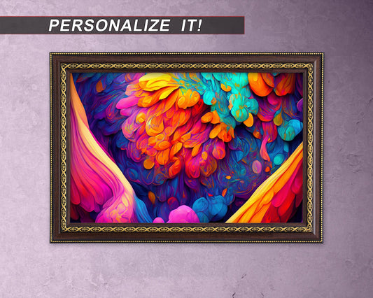 Abstract Feathered Color Burst Art- High-Quality Print | Multiple Sizes | Optional Adhesive Backing | Unframed | Personalization Available