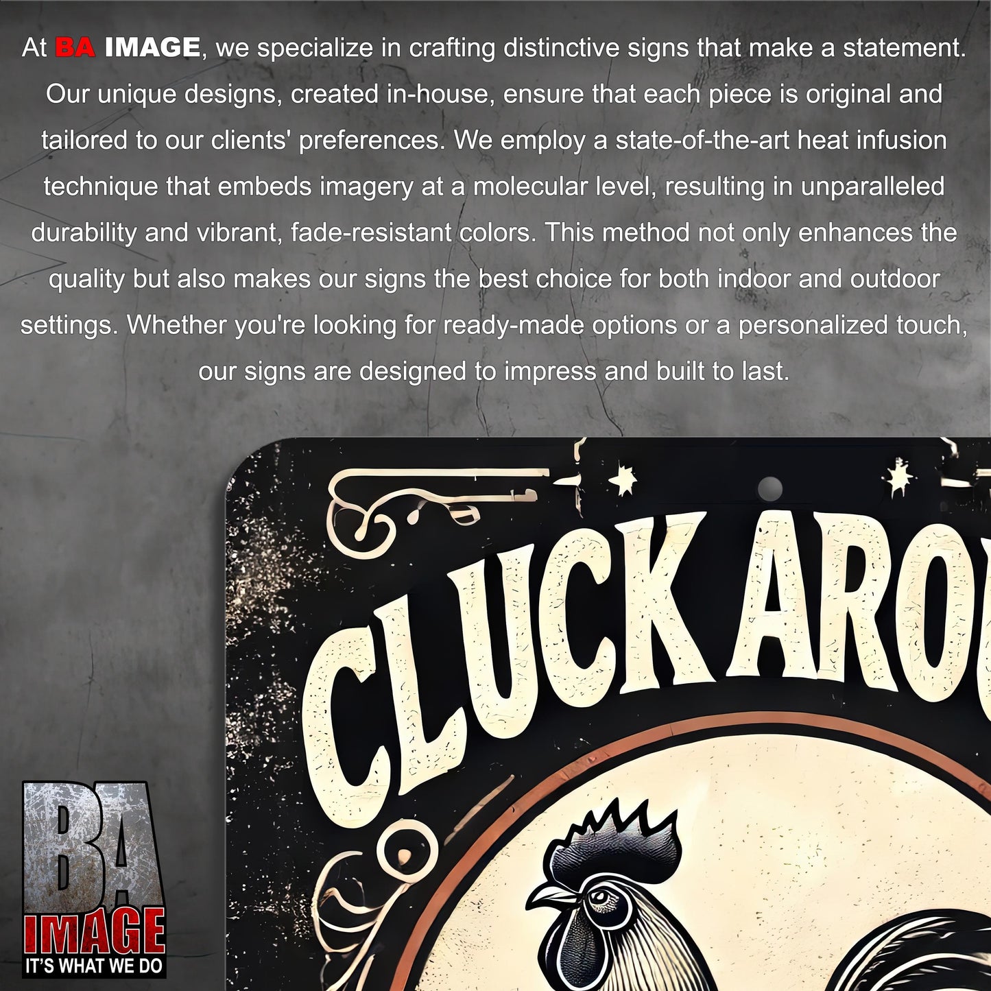 Cluck Around and Find Out – Rustic Farmhouse Metal Sign – 9x12 or 12x18 – Funny Chicken Sign – Weatherproof – Indoor/Outdoor Use