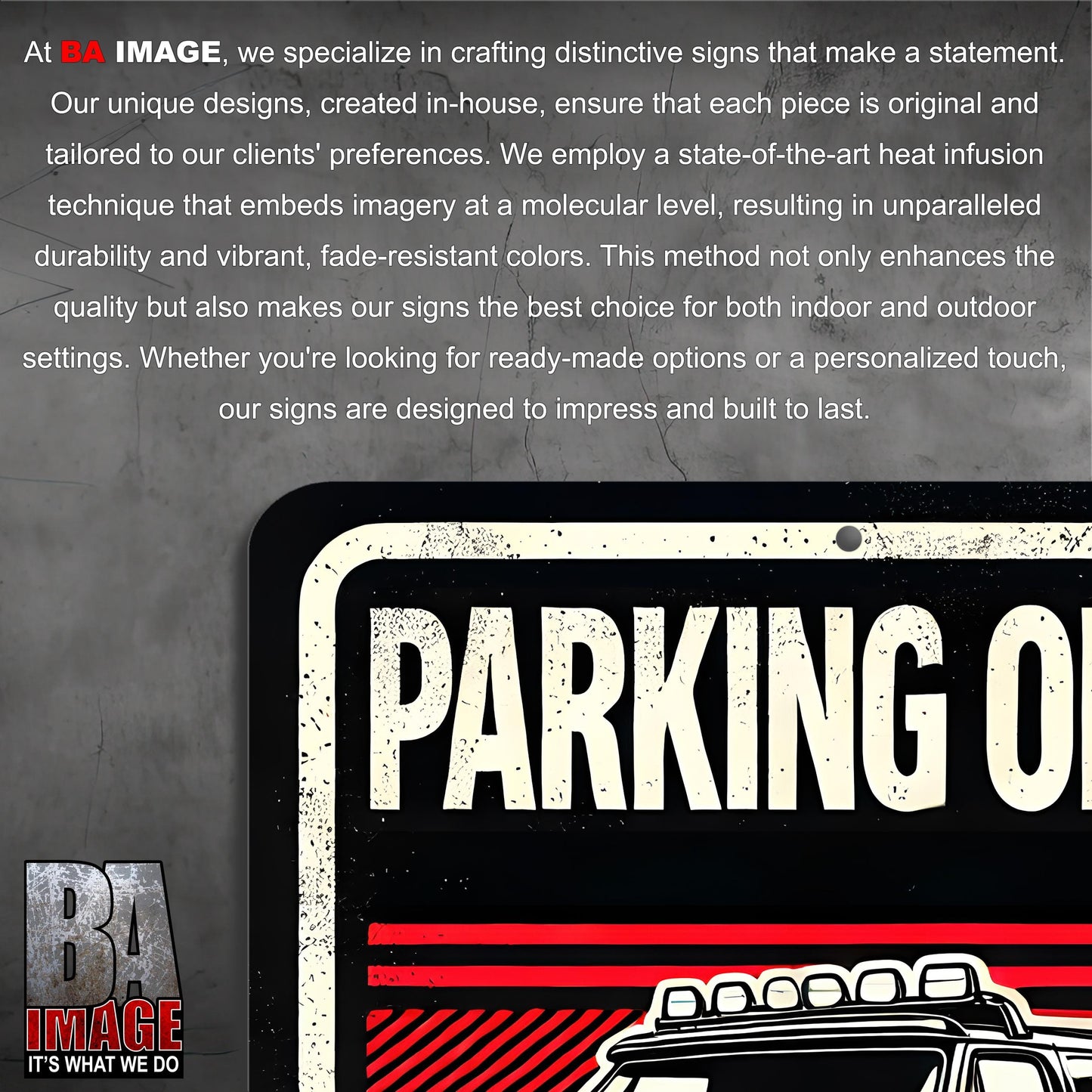 Parking for Fans of 80s Vans – Personalized Metal Sign | Retro TV-Inspired | Weatherproof | Indoor & Outdoor | Custom Name