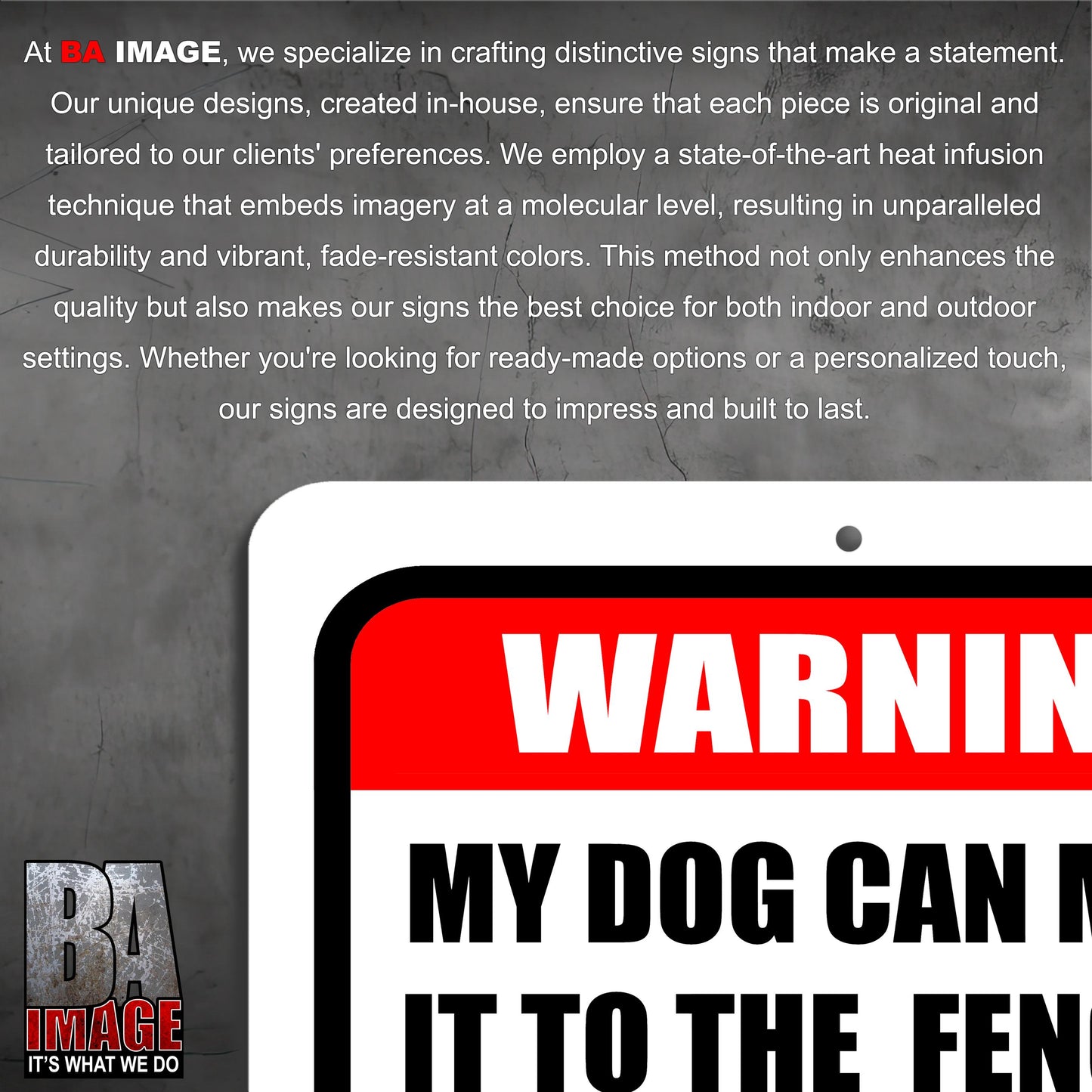 WARNING Pit Bull Fence Sign – Funny No Trespassing Guard Dog Sign – 9x12 or 12x18 Aluminum Metal Sign for Yard, Gate, or Property Protection