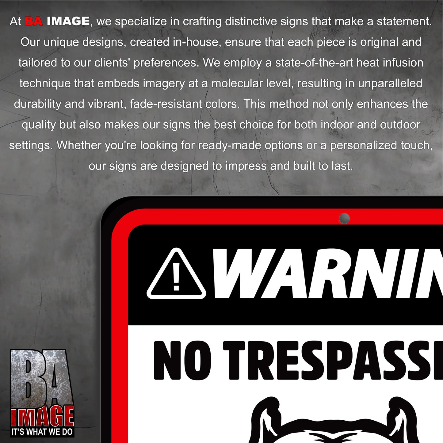 Warning No Trespassing Sign – Doberman Guard Dog Sign | Private Property Metal Sign | Durable Weatherproof Aluminum | Indoor & Outdoor Use
